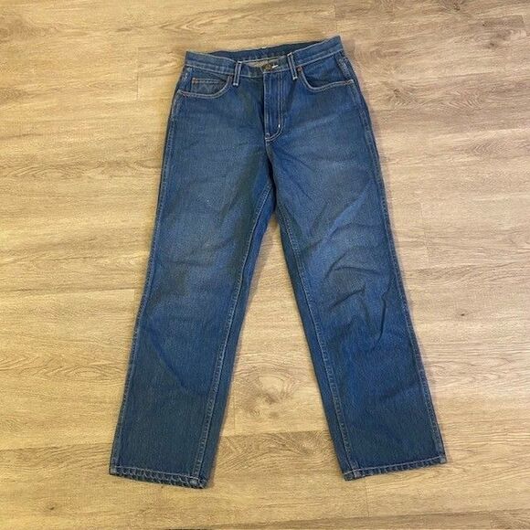 B Sides Jeans Womens Blue Denim Relaxed Straight Indigo Size 27 Made in USA - Picture 1 of 5